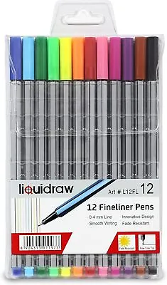10 12 20 24 Fineliner Pen Set Fine Liner Colouring Fineliners Assorted Colours • £3.49