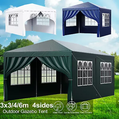 3x3/4/6M Gazebo Heavy Duty Outdoor Garden Canopy Waterproof Party Tent +Sidewall • £69.99