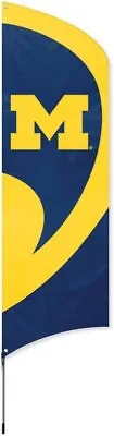 University Of Michigan Wolverines Tailgating Flag Kit 8.5 X 2.5 Feet With Pole • $89.79