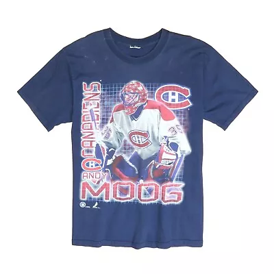 Vintage Montreal Canadiens Andy Moog T-Shirt Size Medium Goalie 90s NHL • $42.50