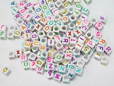 6mm Colorful Assorted Alphabet Letter Beads Free Shipping • $7.99
