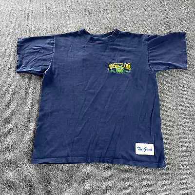 Vintage 90's The Game University Of Notre Dame Blue Large Single Stitch T-Shirt • $14.99