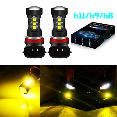 Bright H8 H11 H16 LED Fog Driving Light Bulbs 3000K Gold Yellow High Power Set 2 • $12.91