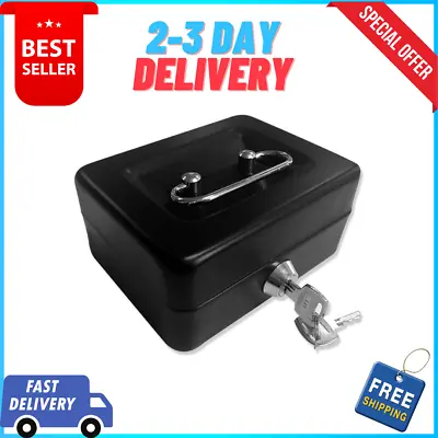 Box Safe Fireproof Security Key Lock Home Money Stainless Steel Jewelry Cash.... • $11.82