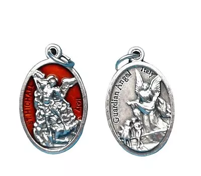 St Michael / Guardian Angel Italian Medal Double Sided Protection Pendant • $7.99