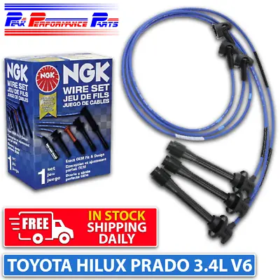 NGK Spark Plug Lead Cable Set For TOYOTA HILUX PRADO 5VFE 3.4L V6 1996-2005 • $115.40