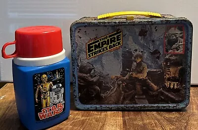 Original 1980 Star Wars - The Empire Strikes Back Lunchbox & Star Wars Thermos! • $30