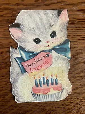 Vintage FUZZY CAT KITTY Greeting Card Vintage • $5