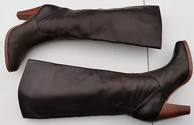 Wittner Sz 36 0r 5 Brown Leather Slip On Knee High Boots • $79