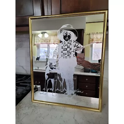Vintage Etched Glass Picture Mirror • $36