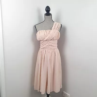 $42.46 • Buy ASOS BNWT Size 18 Light Blush Pink One Shoulder Ruched Bust A-line Dress