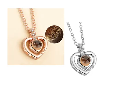 Heart Love Friendship Pendant Projection Necklace I Love You In 100 Languages • $9.75