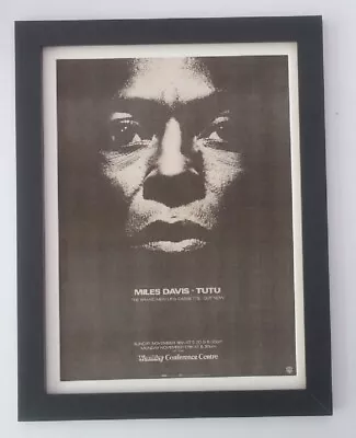 MILES DAVIS*Tutu*Wembley Show*1986*ORIGINAL*POSTER*AD*FRAMED*FAST WORLD SHIP • £69.95