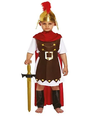 Kids ROMAN GLADIATOR FANCY DRESS Full COSTUME Book Day Week Boys General Soldier • £15.95