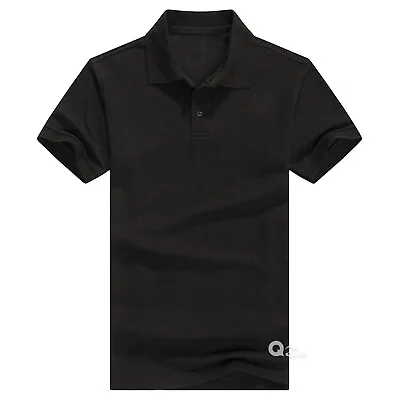 Men's Polo Shirt Dri-Fit Golf Sports Cotton Short Sleeve Jersey Casual Plain • $10.99