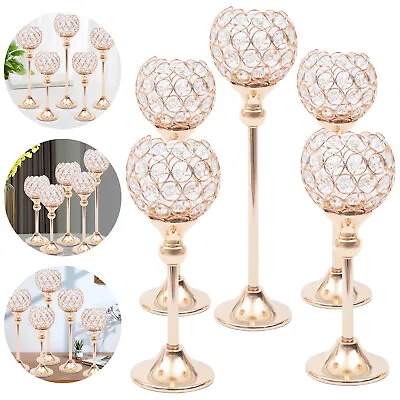 $50 • Buy Set Of 5 Fancy Crystal Candle Holder Candelabra Wedding Centerpiece Home Decor