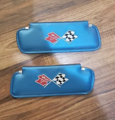 1969-1976 C3  Corvette Sunvisors Blue Sun Visors Embroidered Corvette America • $150