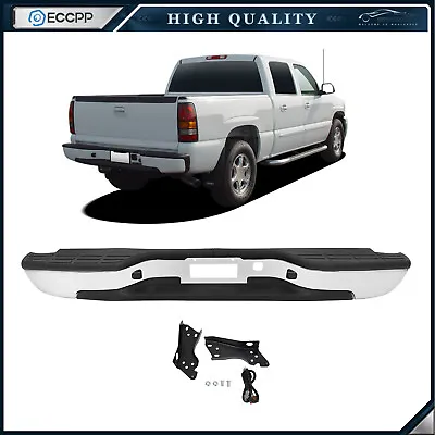 New Complete Chrome Rear Bumper Fits 1999-2006 Chevy Silverado GMC Sierra 1500 • $111.99