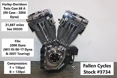 2006 Harley Dyna Twin Cam 88 A Engine Motor EFI - 22000 Miles + WARRANTY • $1500.22