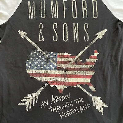 MUMFORD & SONS Concert T Shirt Sz Small An Arrow Through The Heartland Tour 2016 • $12