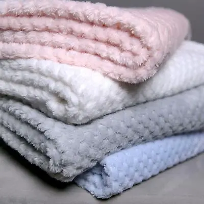 Soft Baby Fleece Blanket Honeycomb Waffle Newborn Gift 60x90cm For Cot Pram • £7.99