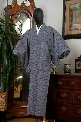 Dear Vanilla Japanese Cotton Yukata Men's Informal Kimono Robe Genuine Vintage • $57
