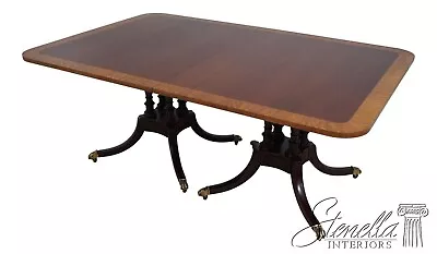 L61915EC: BAKER Banded Mahogany Regency Style Dining Room Table • $4095