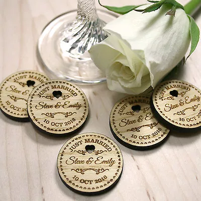 £2 • Buy Personalised Rustic Wooden Just Married Wedding Favours Table Confetti