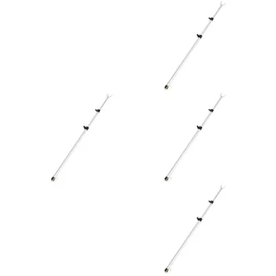 Telescoping Clothesline Prop X4 Adjustable Hook Pole Silver-DH • £25.58