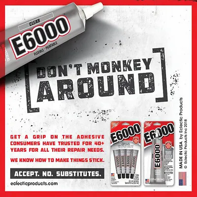 E6000 5 X Tubes  7.2gm / (.18Fl.OZ)........ 40% Discount For 2 Or More Lots • $15.25