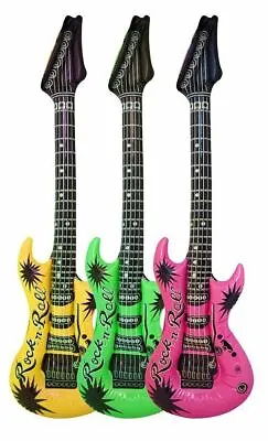 Large  Inflatable Blow Up Guitar Fancy Dress Party Prop Musical Disco Rock X 1  • £1.65