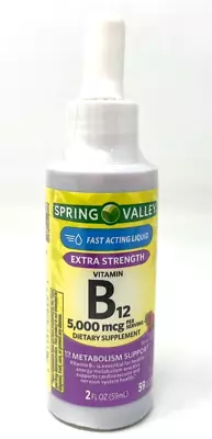 Spring Valley Vitamin B12 Dietary Supplement Sealed 2 Fl Oz 59 Doses Exp: 9/2025 • $11.99