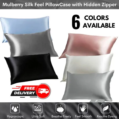 100% Pure Mulberry Silky Both Side Pillowcases Perfect For Hair & Facial • £5.49
