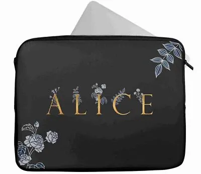 £17.99 • Buy Personalised Any Name Floral Design Laptop Case Sleeve Tablet Bag 6