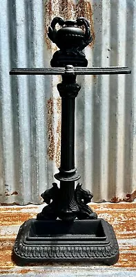 Antique Cast Iron Umbrella-Cane Stand With Gargoyles C1842-1883 Lozenge Marks • $799.99