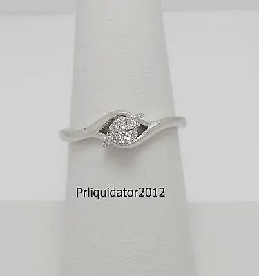 1/7CT Diamond Solitaire Engagement Bridal Wedding Ring Band 10K White Gold • $159.99