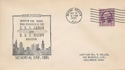 Cover Macon 1935 Airship Memorial Day Disaster Miami Beach • $16.45