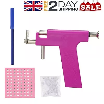 Ear Piercing Gun Set Safety Ear Nose Navel Body Piercing Gun Kit Set W 98 Studs • £7.99