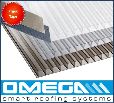 £27.42 • Buy Polycarbonate Roofing Sheets  10mm & 16mm - Clear / Bronze / Opal - Free Tape