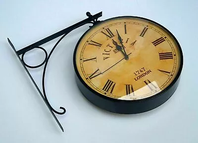 Victoria Station Clock Vintage Double Sided 8'' Clock Railway Station Wall Clock • $78