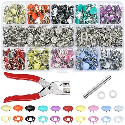 Metal Clothes Sewing Buttons Prong Ring Press Studs Snap Fasteners Clip Plier • $12.03