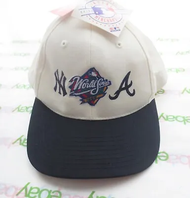 NWT Genuine Vintage 1999 WORLD SERIES Baseball Cap NY YANKEES ATLANTA BRAVES HAT • $142.22