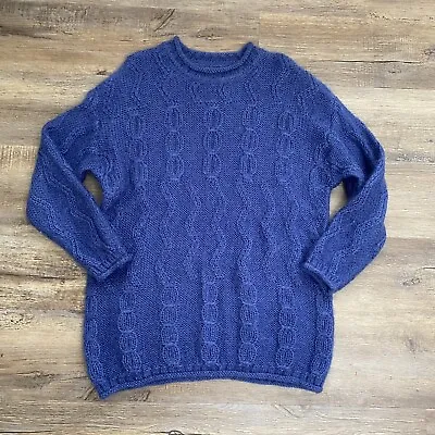 Vintage Esprit Grandpa Sweater Wool Mohair Blend Purple  • $38