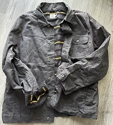 FLINT AND TINDER Flannel Lined Waxed Trucker Jacket Light Grey XXL ~ NWOT • $189