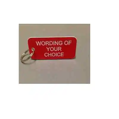 Acrylic Tag Coloured Engraved Add Your Own Details Keyring • £1.55