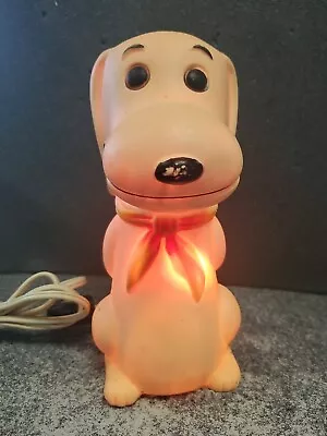 Vintage Peanuts Snoopy Dog Night Light Portable Glow Lamp Rubber Body • $20