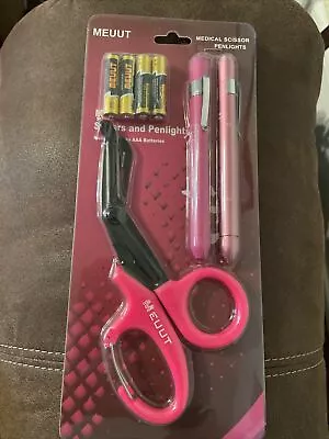 Meuut Medical Scissors Emt Trauma Shears + Penlight Pink New • $9.99