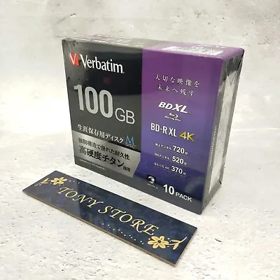 Verbatim M-DISC Long-Term Storage Blu-ray BD-R XL 100GB 10Discs 4x Speed Japan • $122.48