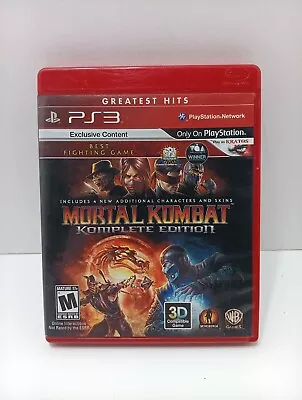 Mortal Kombat Komplete Edition PlayStation 3 PS3 Greatest Hits CLEAN & TESTED • $14.99