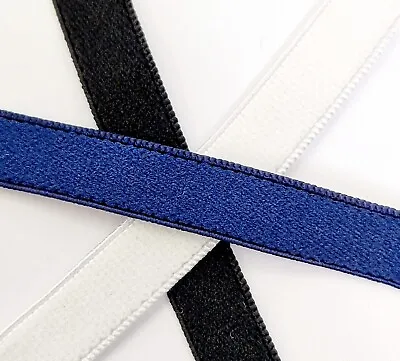 10-11mm Wide Plush Back Elastic - Lingerie Underwear Bra Strap White Black Navy • £7.89